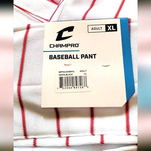 New CHAMPRO Baseball Pants (Knickers)! XL Adult Men. Red/White Stripes. - Picture 12 of 12